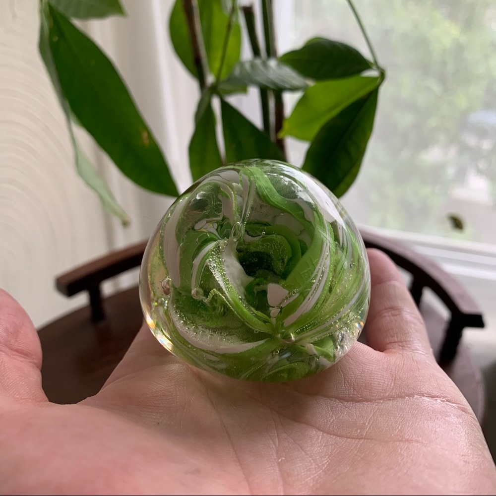Old glass paperweight